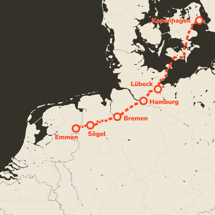 Kaart van de route
