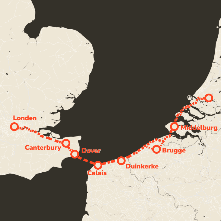 Kaart van de route
